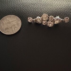 Elegant Silver Crystal Brooch